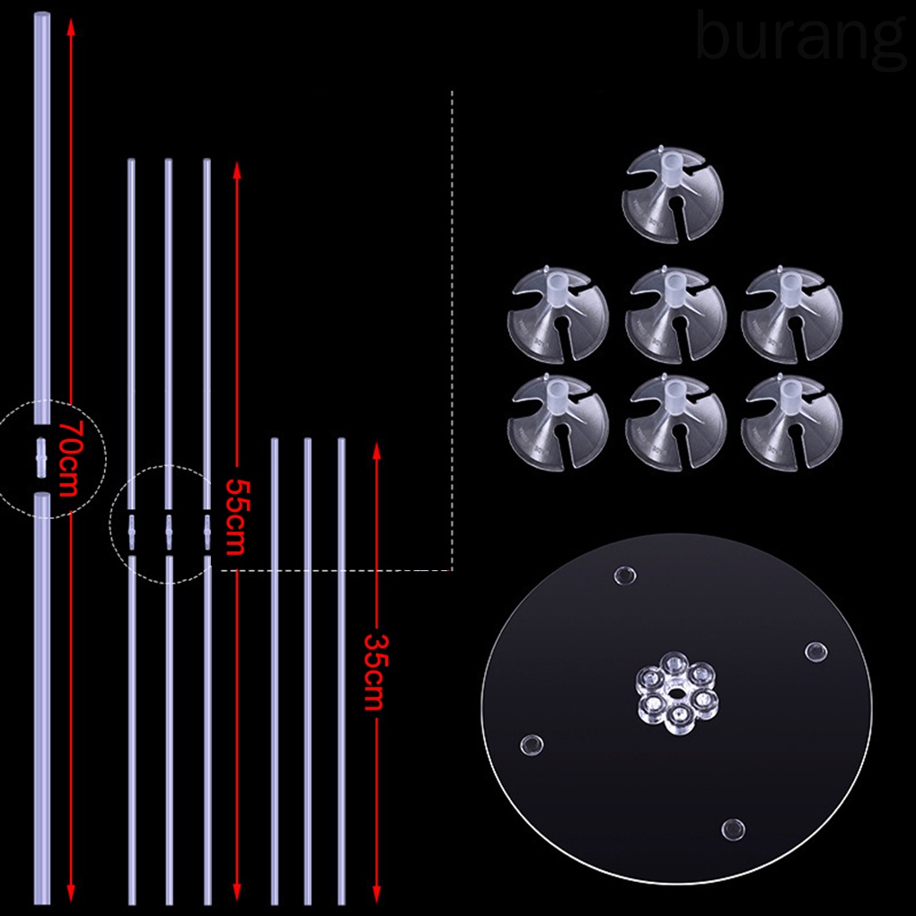 Đế đỡ bong bóng bằng nhựa trong suốt dùng trang trí buổi tiệc