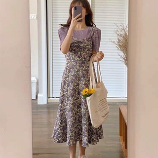 Set yếm hoa 2 dây + sơ mi tay bồng