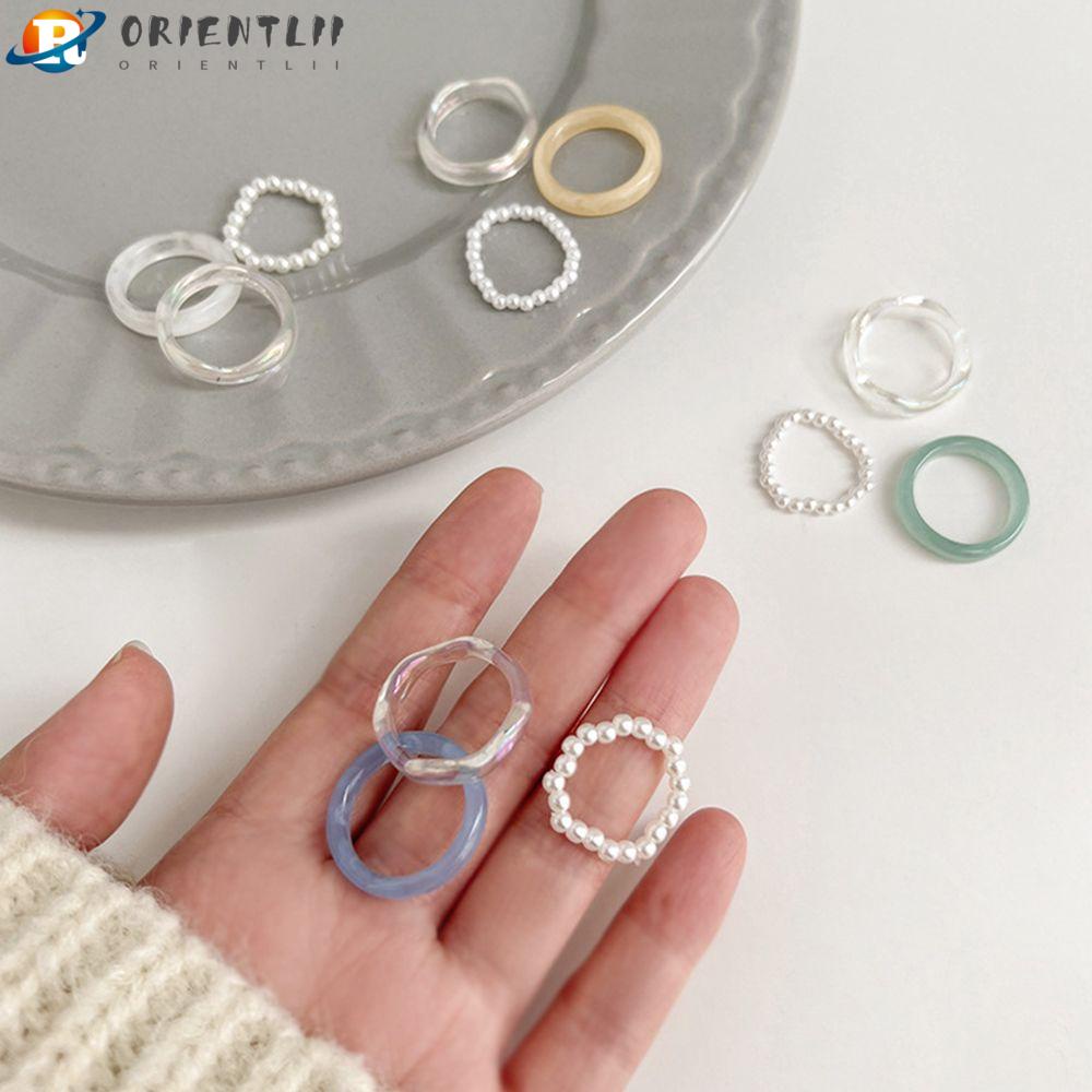 Bộ 3 Nhẫn Nhựa Acrylic Có Đèn Nhiều Màu Sắc