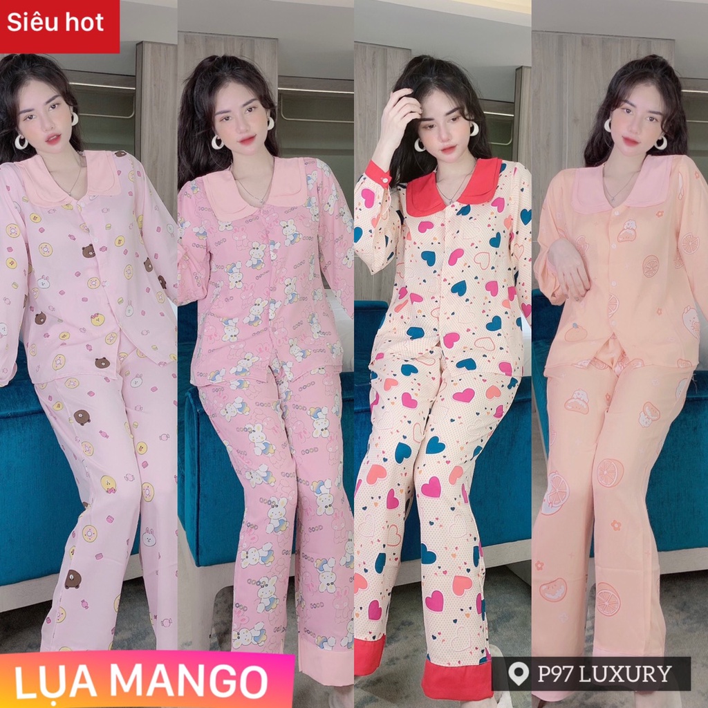 pijama nữ tay dài quần dài dể thương