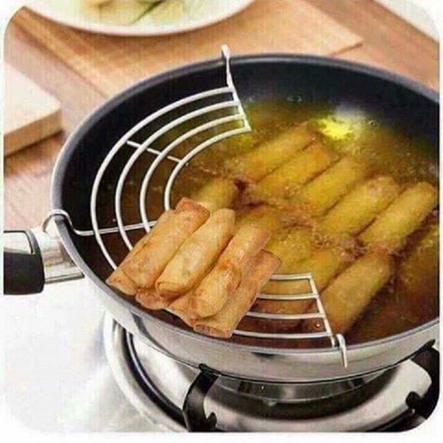 Vỉ Gác Chảo Rán Cao Cấp Bằng Inox, Vỉ Gác Chảo Ráo Mỡ - Dành Cho Chảo Từ 24-30cm