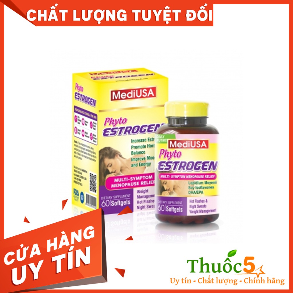 MediUSA Phyto Estrogen bổ sung nội tiết tố, giúp da đẹp, căng mịn 60v