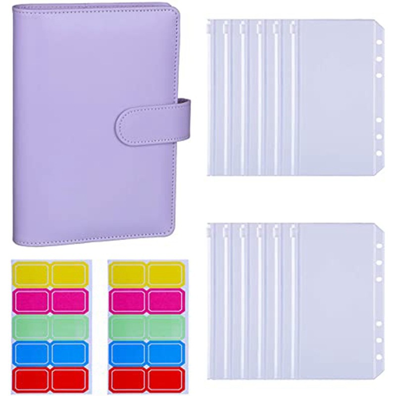 Set 20 Bìa Đựng Tài Liệu/Sổ Tay A6 Với 12 Lỗ Có Khóa Kéo