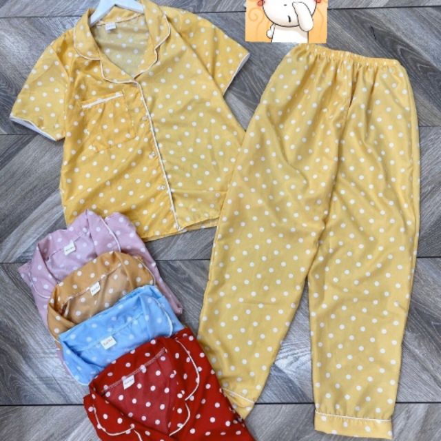 Pizama chấm bi Kate lụa