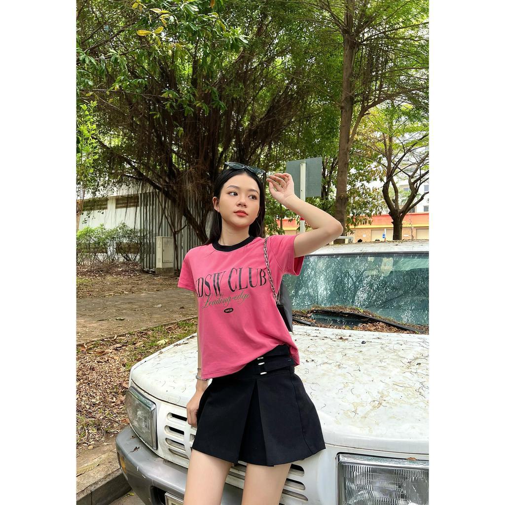 Chân váy ngắn xếp li có thắt lưng kiểu SLIT SKIRT