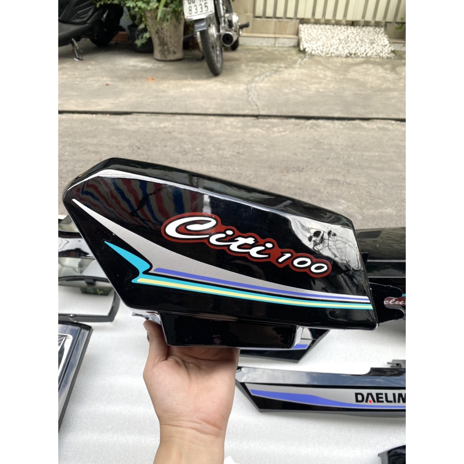 DÀN ÁO XE CITI 100 DAELIM NHỰA ABS MÀU ĐEN