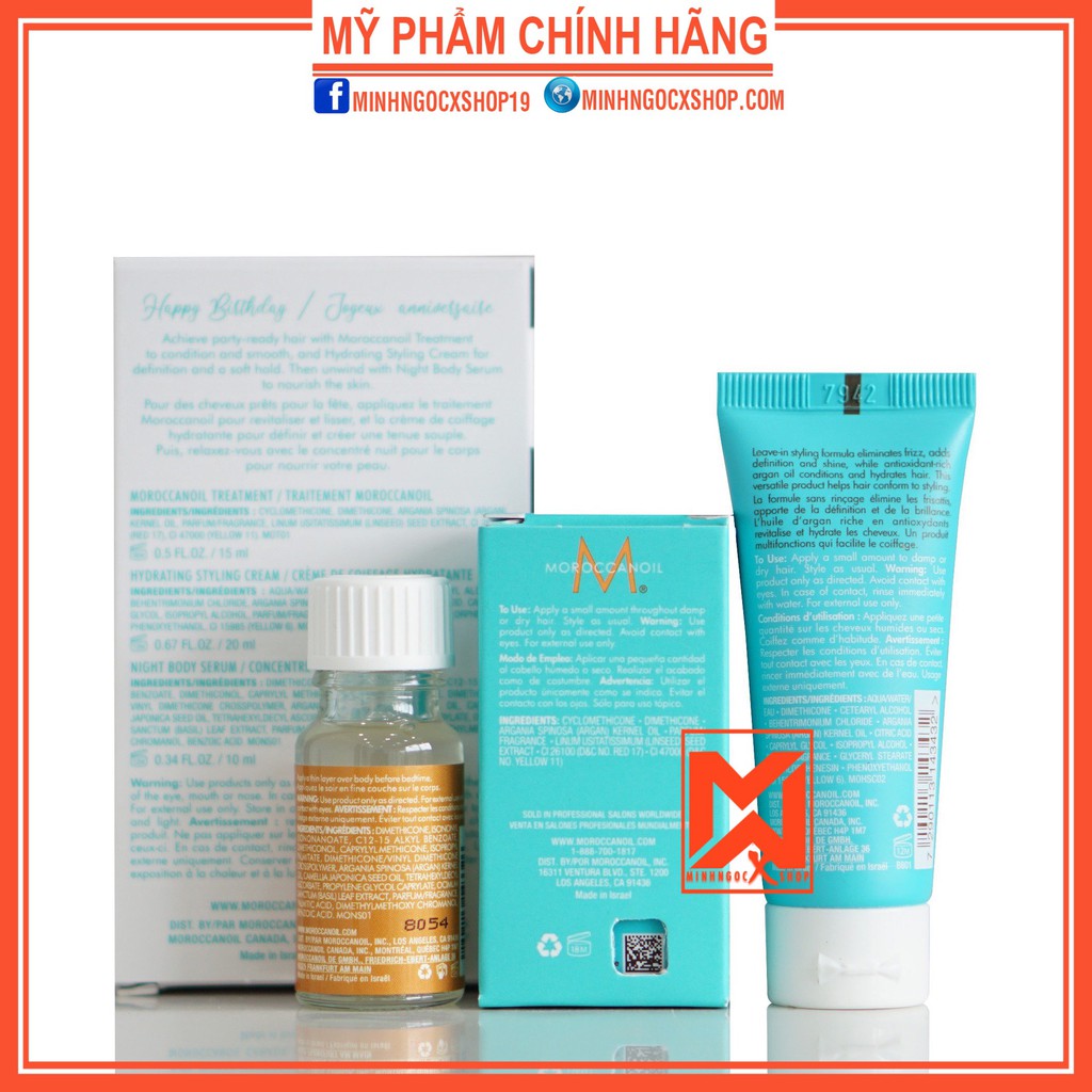 MOROCCANOIL SET MOROCCANOIL TRAVEL SIZE ( DẦU DƯỠNG 15ML + KEM TẠO KIỂU 20ML + DƯỠNG DA 10ML )