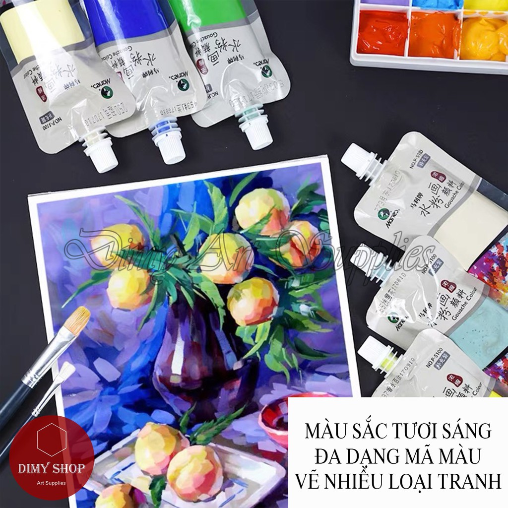 Màu nước Gouache MARIE's dạng bịch cao cấp