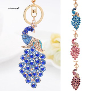 Móc khóa Gub hình chim công đính đá lấp lánh dùng trang trí đa năng
