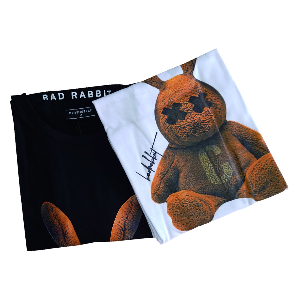 Áo thun unisex tay lỡ form rộng rabbit c nâu, áo phông phom rộng cổ tròn chất cotton mềm mịn thương hiệu Otherstyle