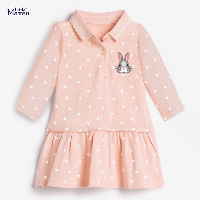 Little Maven VÁY POLO BÉ GÁI DÀI TAY SIÊU XINH ĐỦ SIZE TỪ 2-7T