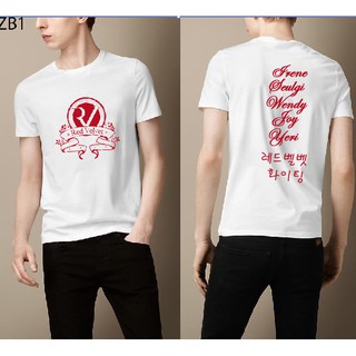 Áo thun Kpop nam nữ logo nhóm nhạc Red Velvet in 2 mặt tên thành viên