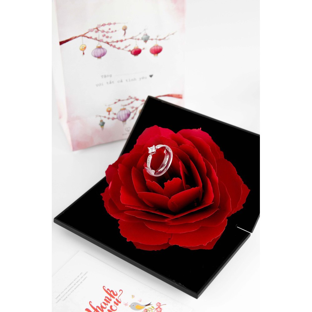 Hộp Hoa Hồng Đựng Nhẫn Bạc ALIS Món Quà Ý Nghĩa | BigBuy360 - bigbuy360.vn