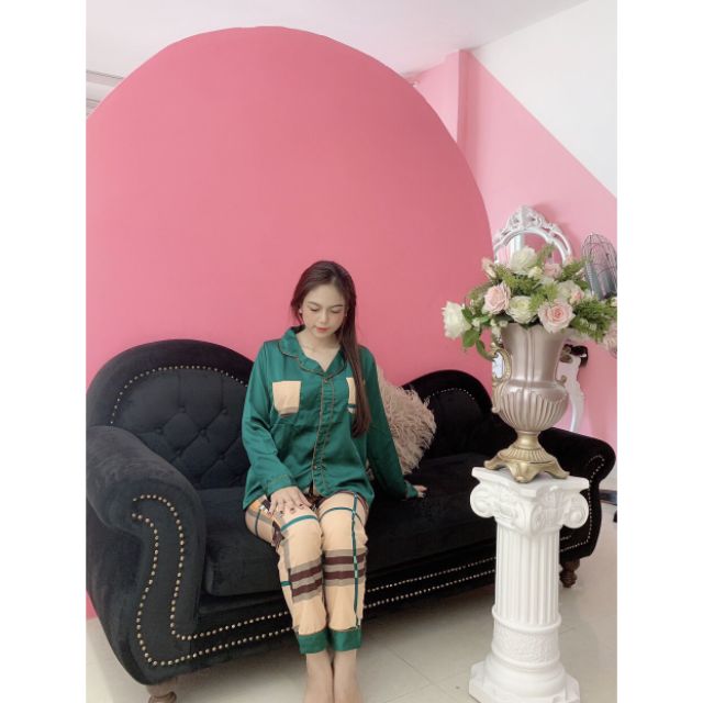 Bộ satin lụa tay dài
