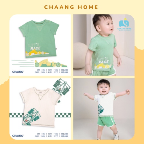 Áo thun phông cộc tay cotton mềm mát cho bé trai Chaang Active
