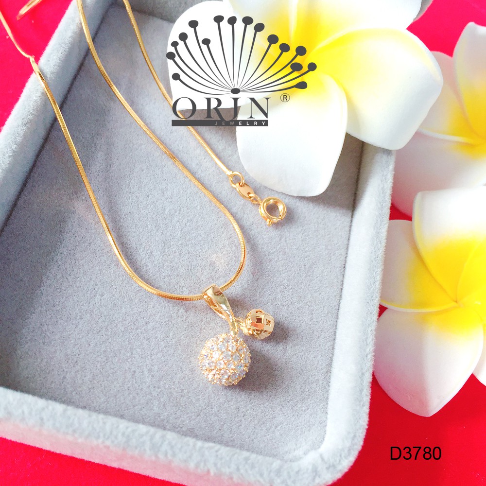 Dây chuyền cherry đính đá dây mì khóa tròn cao cấp Orin D3780 đẳng cấp