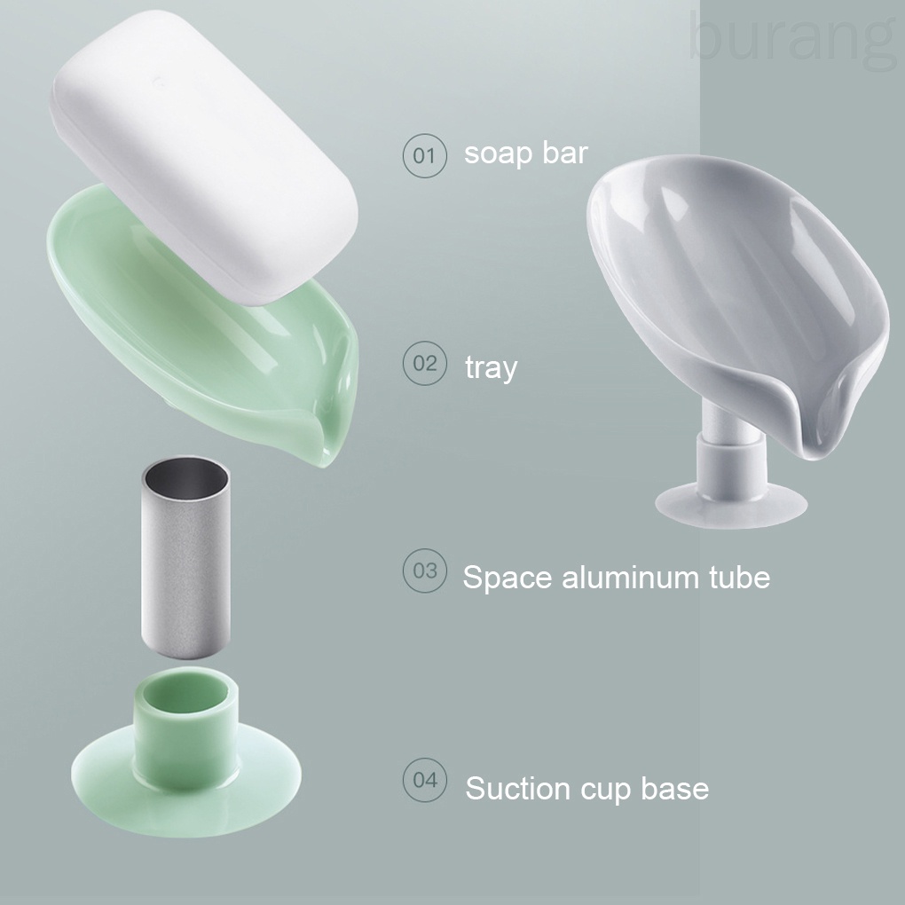 Giá đỡ miếng mút rửa chén trong nhà bếp/phòng tắm hình chiếc lá bằng nhựa tiện dụng