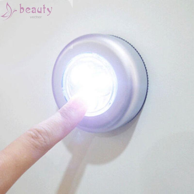 Đèn LED 3 bóng trắng màu bạc không dây dành cho tủ quần áo/phòng ngủ