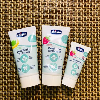 Kem đánh răng chicco vị chuối táo 6m+ , vị dâu 12m+