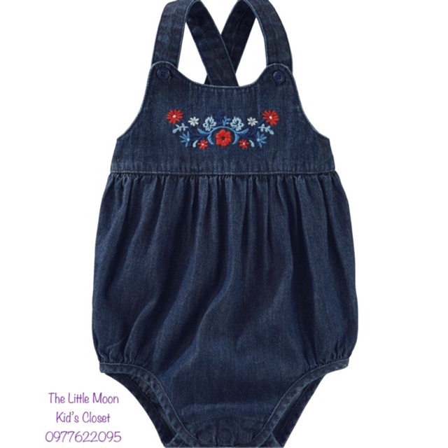 Body yếm jean Oshkosh cho bé gái 6m-18m