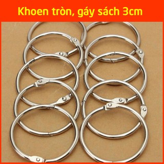 Khoen tròn 3cm, khoen vòng, móc còng đóng gáy sổ sách, sách vải, flashcard...