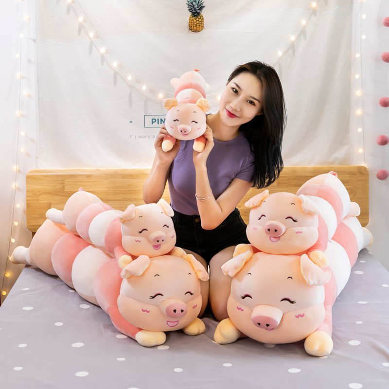 [Hàng Sẵn] Gấu bông Gối ôm hình Sâu B.ướm Heo Dễ Thương cho Bé