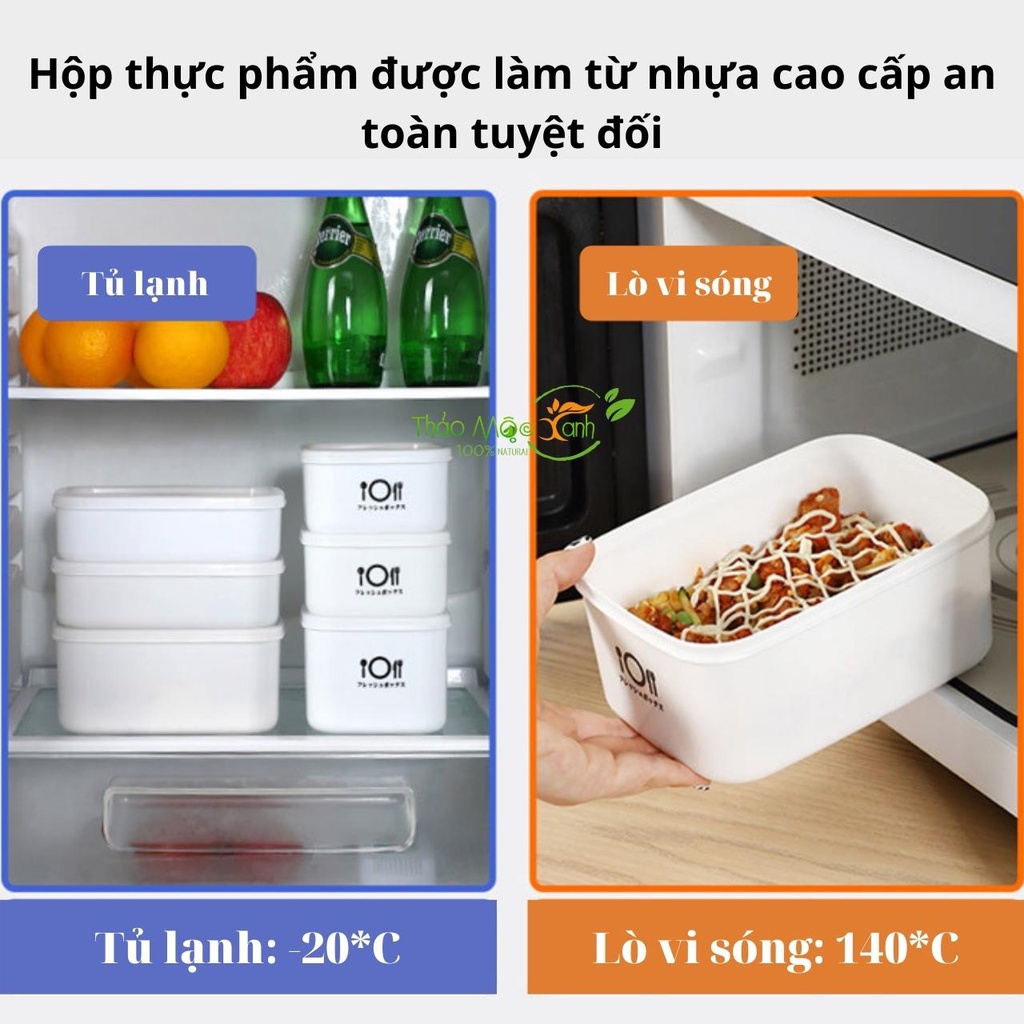 Hộp đựng thực phẩm tủ lạnh trữ đông bảo quản thức ăn chất liệu nhựa cao cấp an toàn quay lò vi sóng 1
