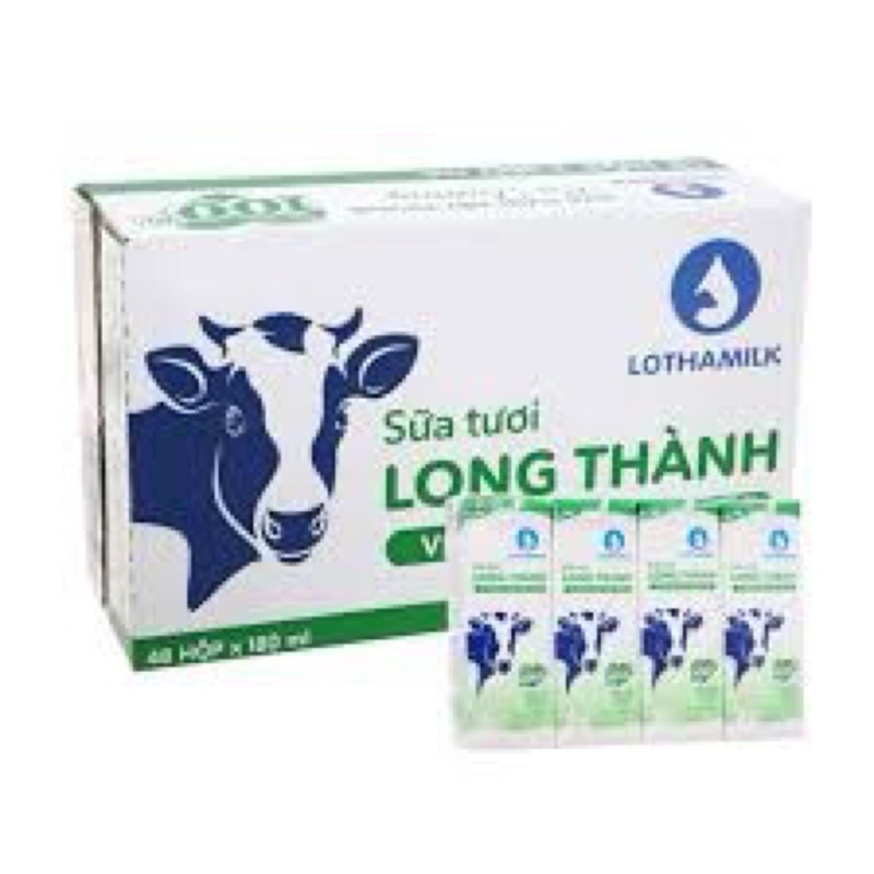 SỮA TƯƠI CÓ ĐƯỜNG LONG THÀNH LOTHAMILK LỐC 4 HỘP*180ML