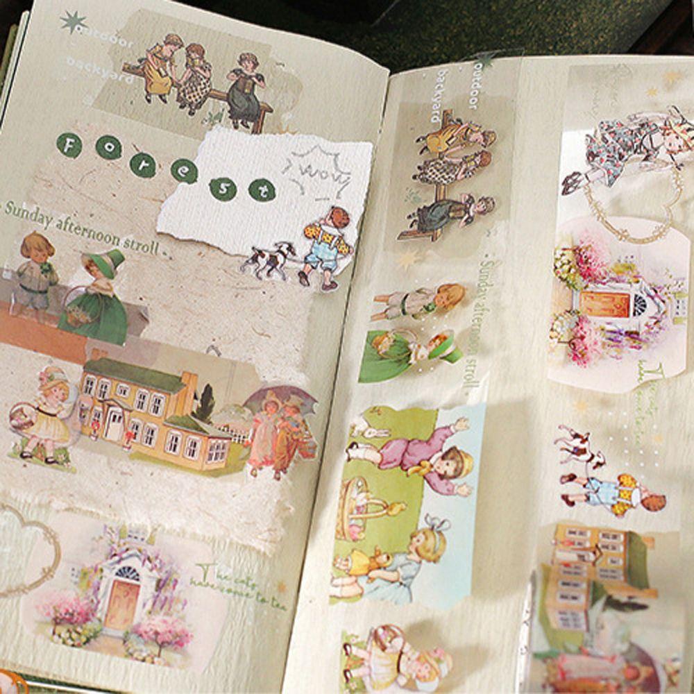 JARRED Băng Keo Dán Trang Trí Sổ Tay DIY Phong Cách Kawaii Cổ Điển