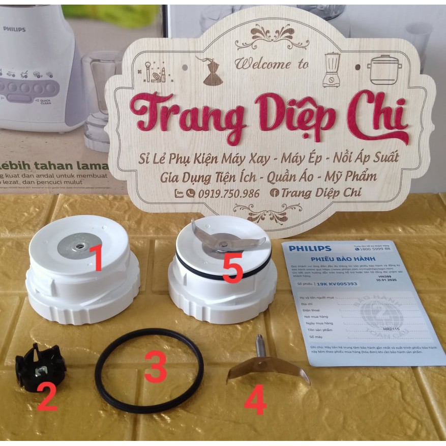 Linh kiện máy xay - dao xay khô chính hãng Philip hr2115/hr2118