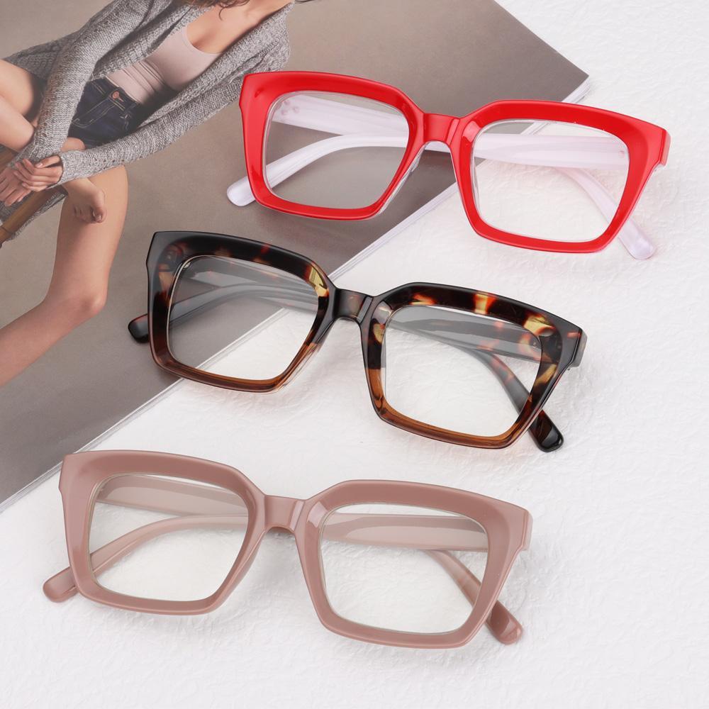 EUCA Kính Đọc Sách Gọng Vuông Lớn + 1.0 ~ + 4.0