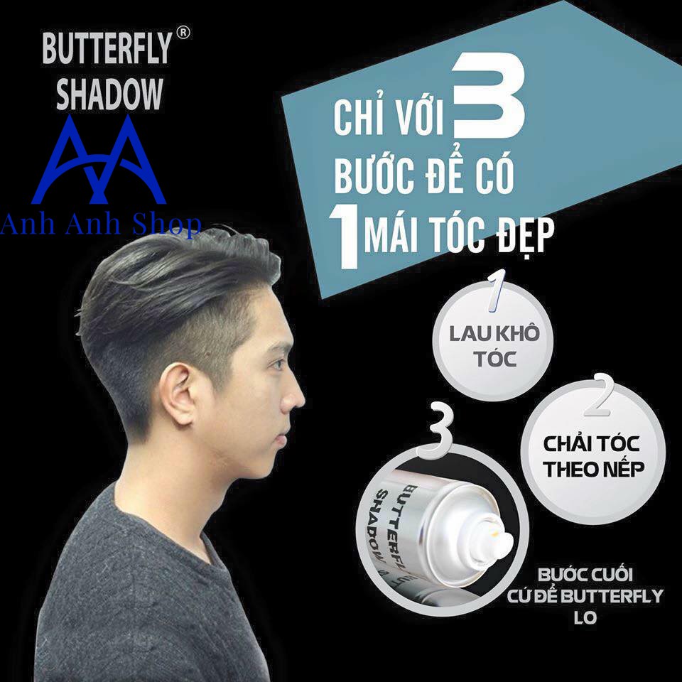 Gôm xịt tóc Butterfly Shadow 150ml 320ml 600ml Chính hãng, Gôm bạc giữ nếp tạo kiểu nam nữ GM01