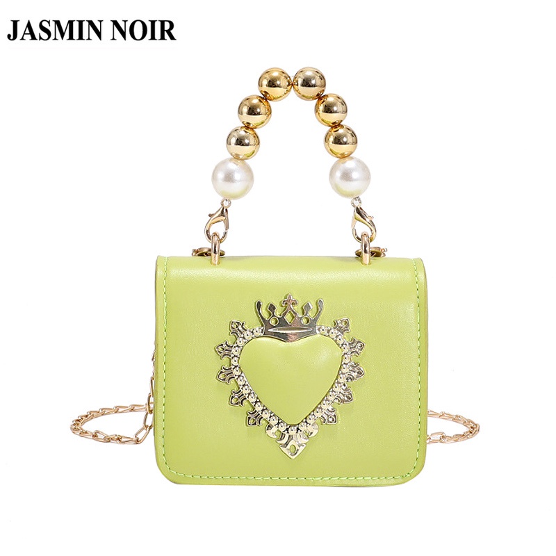 Túi xách JASMIN NOIR đeo chéo da PU đính ngọc trai giả cho nữ