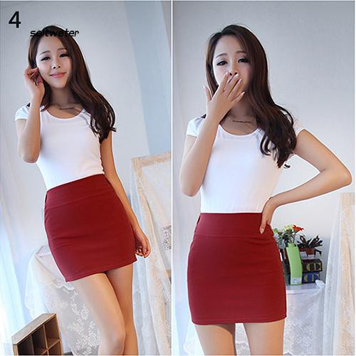Chân váy bút chì ngắn màu trơn thời trang nữ tính