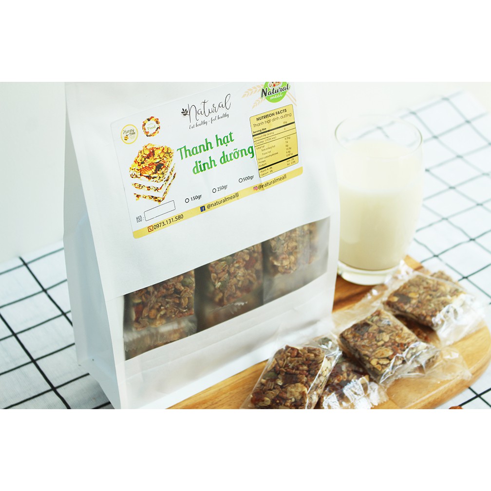 Thanh hạt dinh dưỡng Healthy ăn kiêng, giảm cân Giòn rụm thơm ngon 500gram - Natural Meal