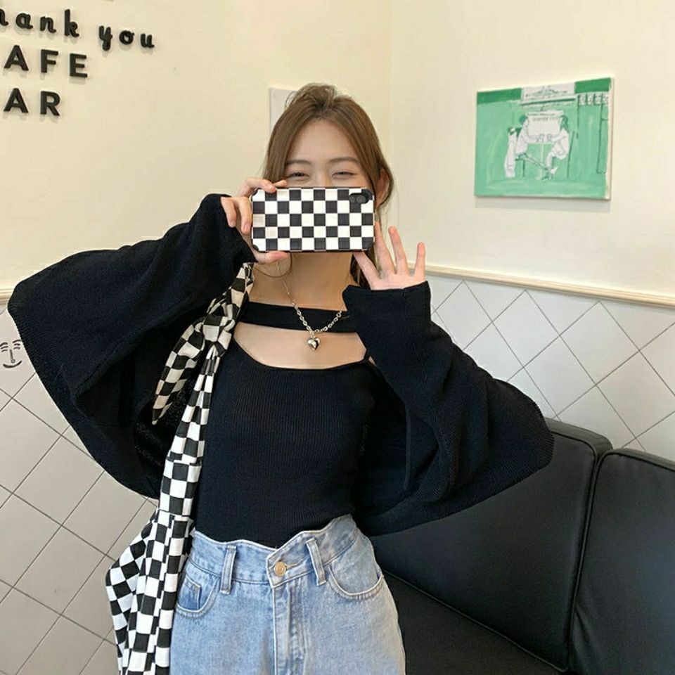 COZOK Bộ áo khoác cardigan dài tay + áo không tay thời trang