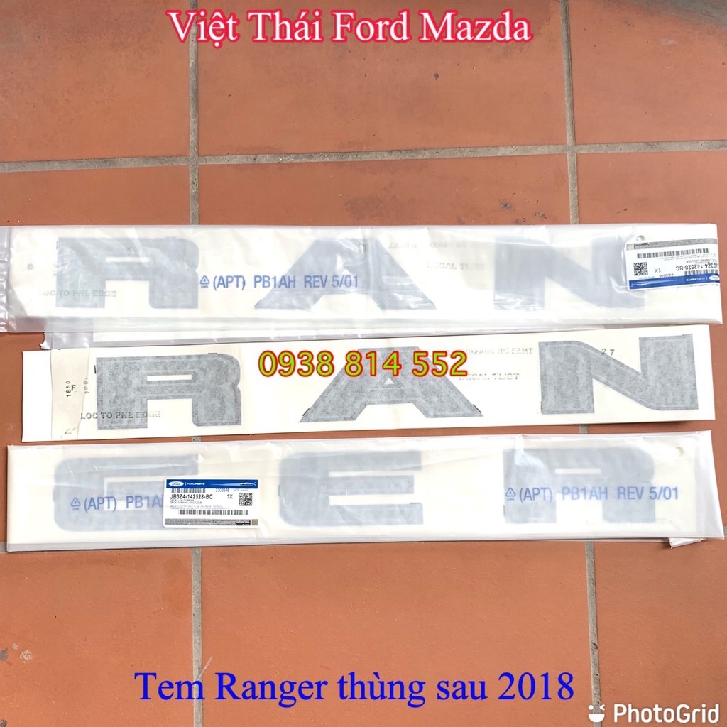 TEM CHỮ RANGER TRÊN CỬA THÙNG SAU RANGER 18 CHÍNH HÃNG