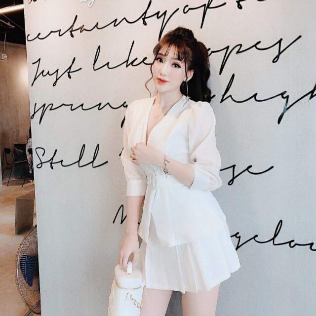 (GIẢM GIÁ)🍒SÉT ÁO & CHÂN VÁY XẾP LY ĐẸP
