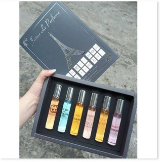 Set Nước Hoa Hình Tháp Dạng Lăn 6 Chai Trong 1 Bộ- Gift Set gồm 6 sản phẩm