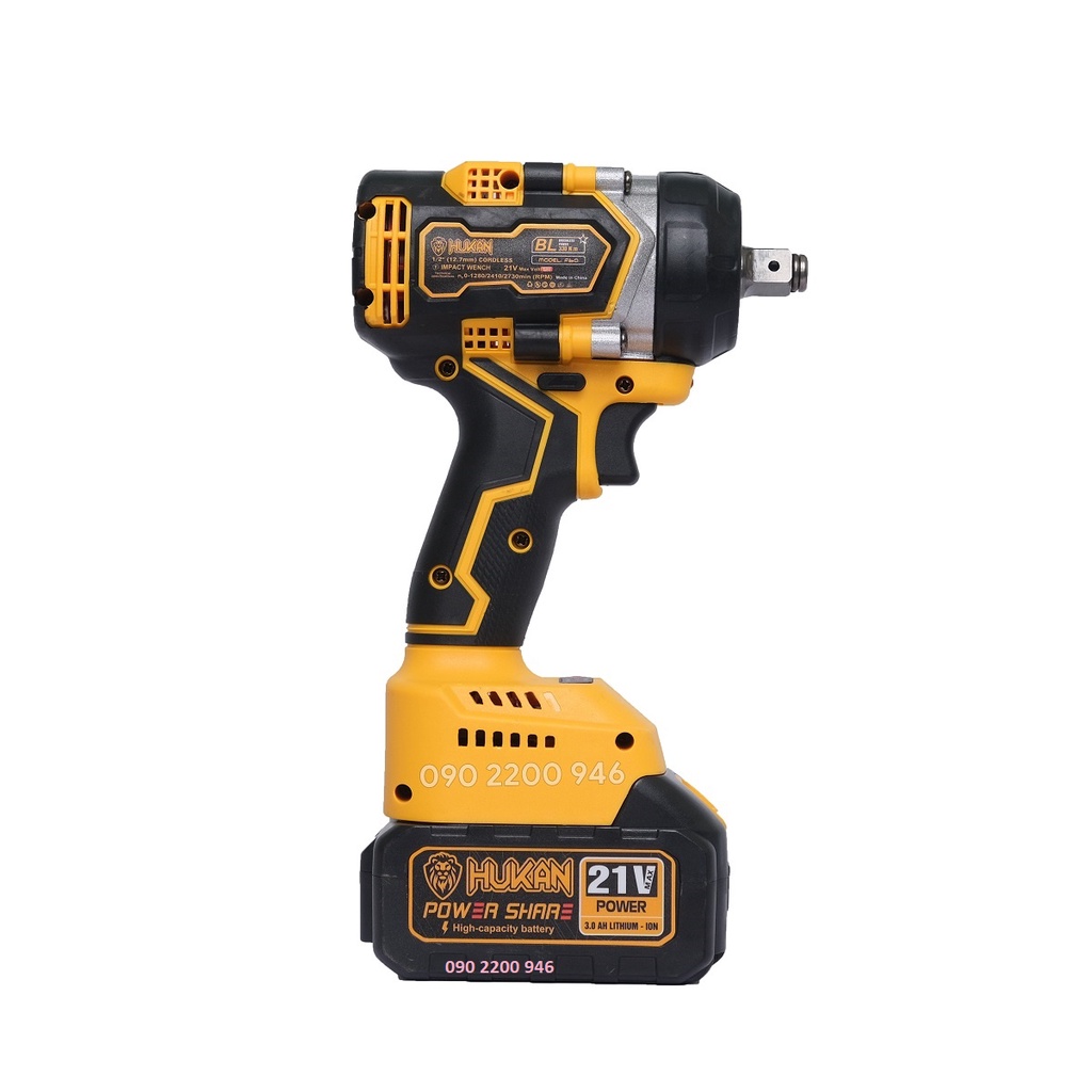 Máy mở bulong pin HUKAN F60 lực siết 330n | máy siết bulong , bắn vít,không chổi than, đầu 2 trong 1 ,bảo hành 12 tháng