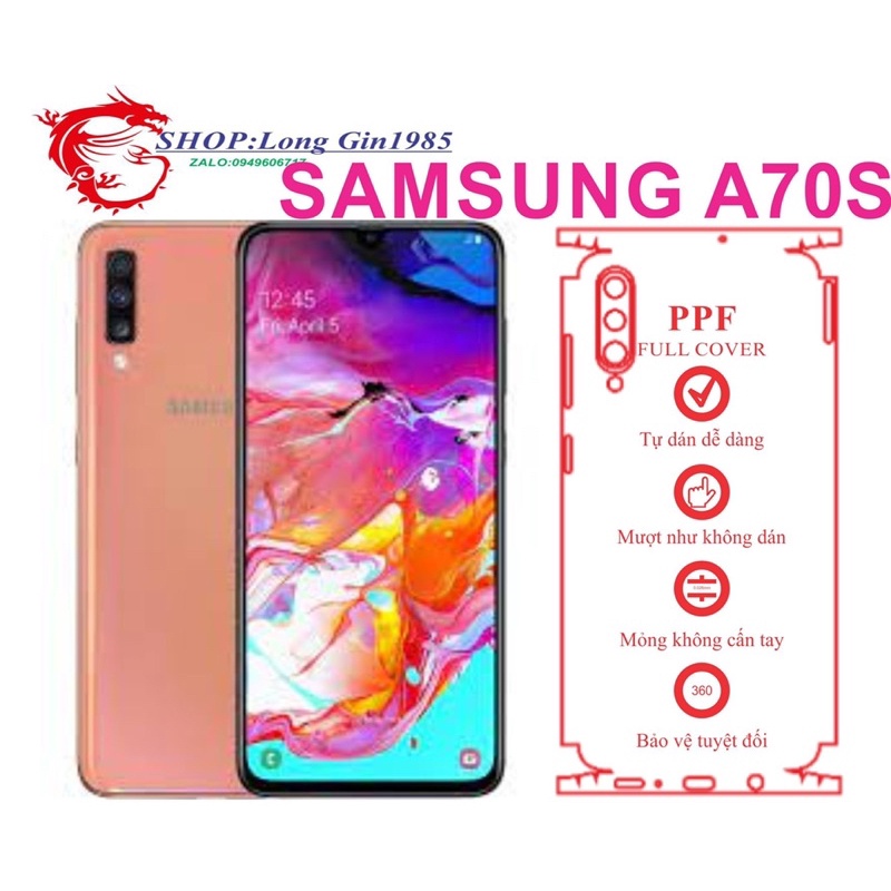 Samsung A70S miếng dán trong Ppf mặt sau và mặt trước chống va đập chống trầy xước