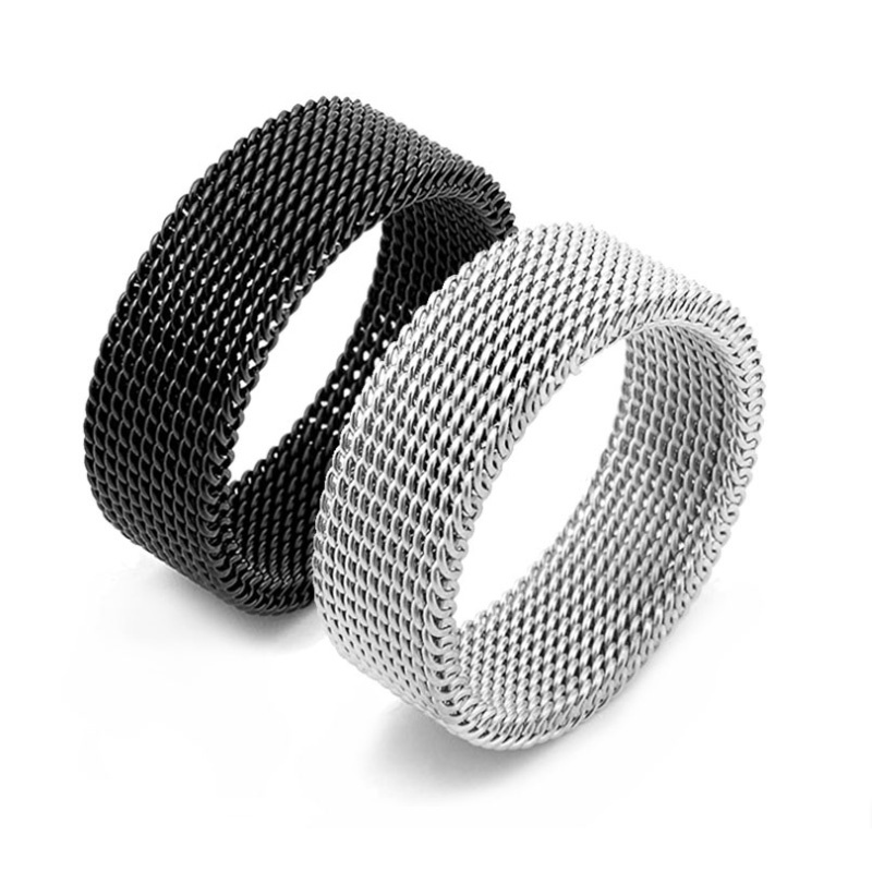 Nhẫn Inox Màu Bạc/Đen Cho Nam