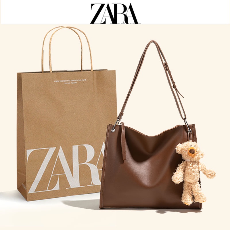 Túi xách Zara cỡ lớn thiết kế đơn giản phong cách retro cho nữ