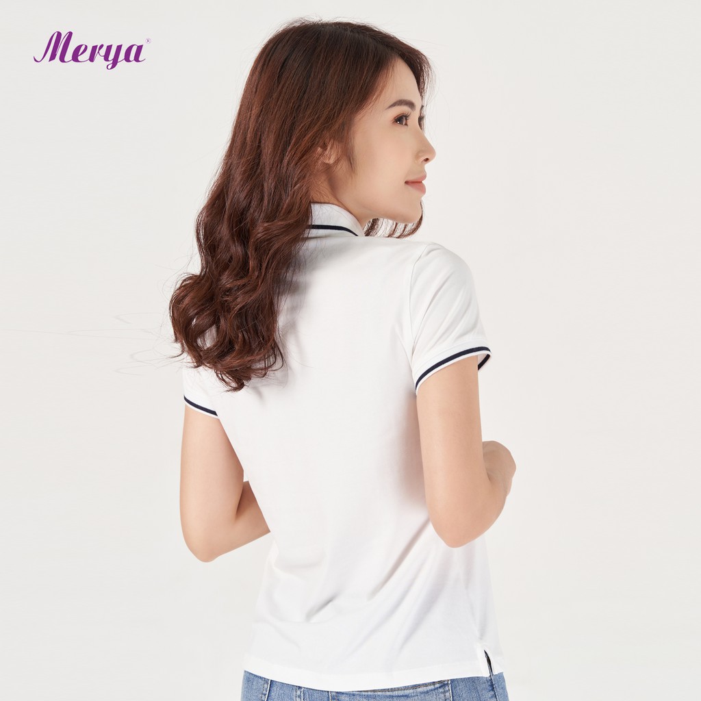 Áo Polo Nữ Phối Bo Mắt Chim MERYA PLB02 Chất Liệu Hàng Đầu Mát Lạnh