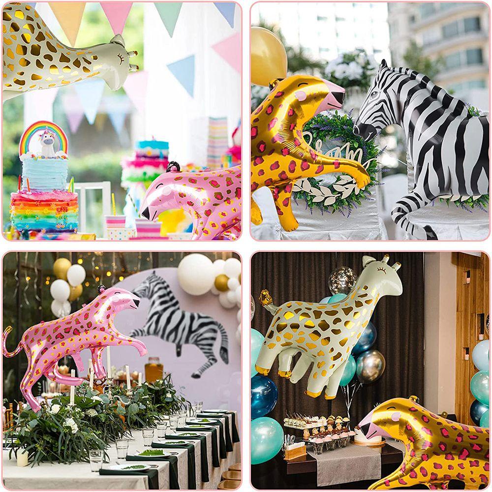 1 10 Bong Bóng Lá Nhôm Chất Lượng Cao In Họa Tiết Báo / Hươu Cao Cổ / Hổ Dùng Trang Trí