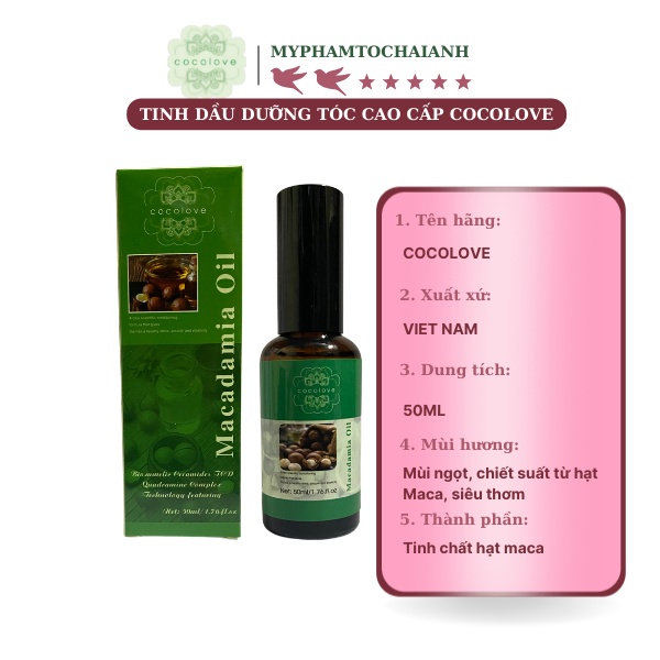 [ ĐỘC QUYỀN ] Tinh Dầu Dưỡng Tóc Chăm Sóc , Phục Hồi ,Giữ Màu Tái Tạo Tóc COCOLOVE 50ML