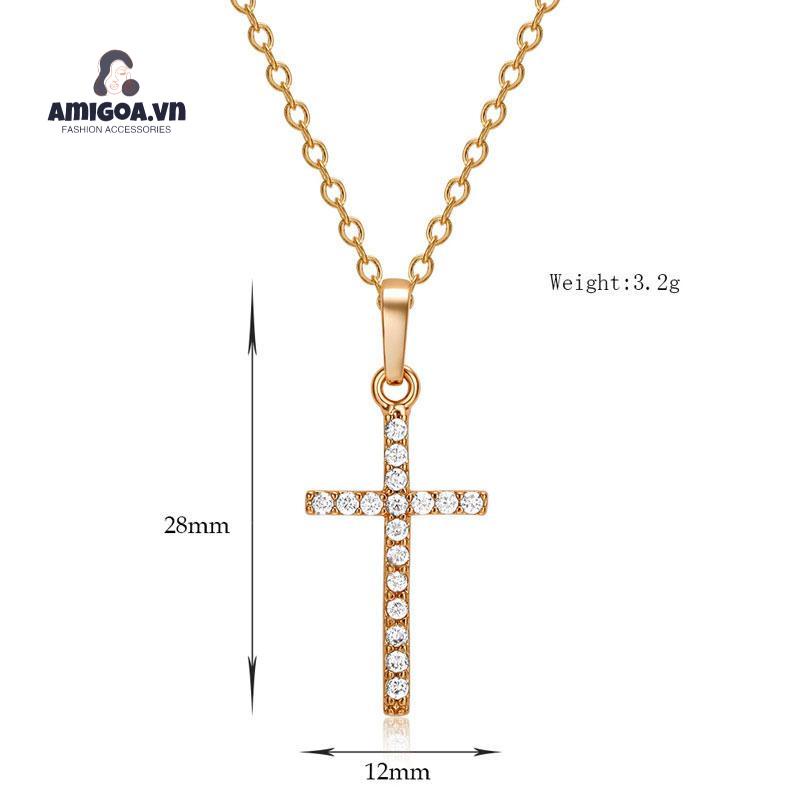 ✨✨Vòng Cổ Chữ Thập Kim Cương Sang Trọng Phong Cách Thời Trang Cho Nam và Nữ