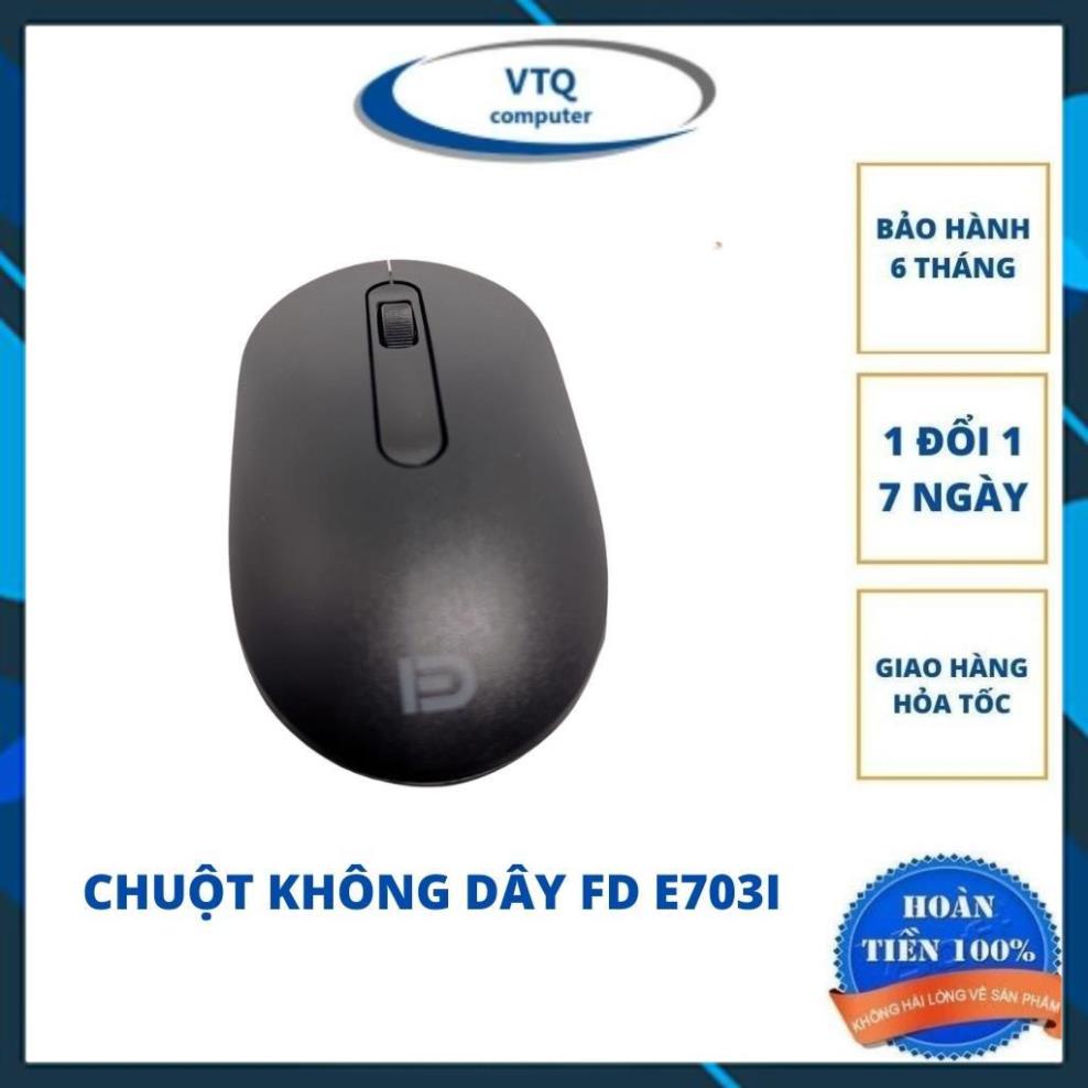 Chuột không dây giá rẻ FD E703i Sử dụng bộ thu USB 2.4G, 1600DPI Dành cho máy tính.vtq.computer