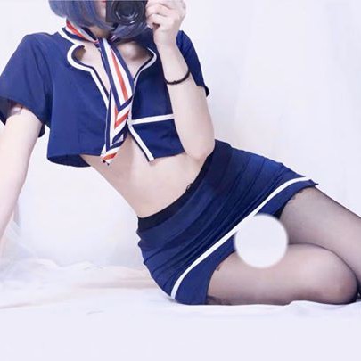 Bộ đồ ngủ cosplay nữ tiếp viên croptop TV1750 DJ gợi cảm sexy, váy ngủ bó sát đồng phục bar sàn