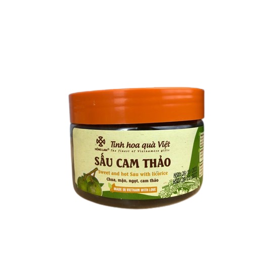 Ô mai Sấu cam thảo Hồng Lam - Vị Chua mặn ngọt cam thảo - Hộp 200g